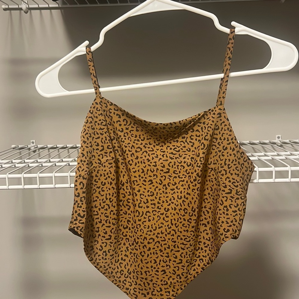 NWOT * L.A.Hearts Brown & Black Handkerchief Tie Back Crop Top Size XS